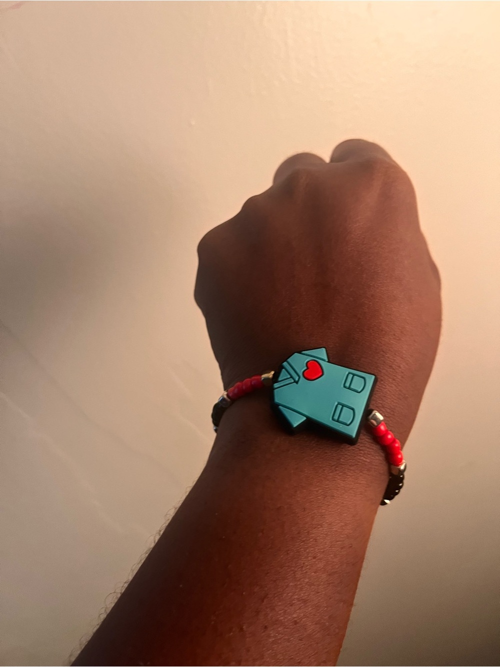 Nurse  Charm Bracelet with Red Beads